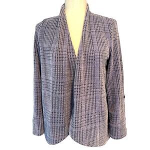 Soft Surroundings Lavender/Black Plaid Velvet Jacket XS